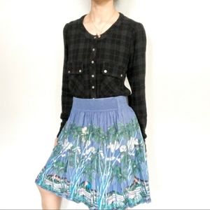 Anthropologie Vanessa Virginia Palm Tree Mini Skirt